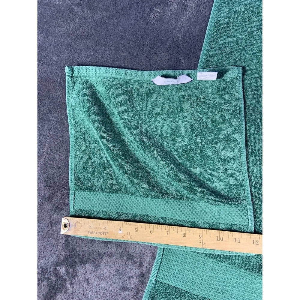 Lacoste Legend Green Supima Cotton 2 Piece Towel Set Hand Washcloth Crocodile